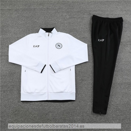 Nuevo Conjunto Completo Ropa Deportiva Con Cremallera Larga Niños Napoli 23/24 Blanco Negro Baratas